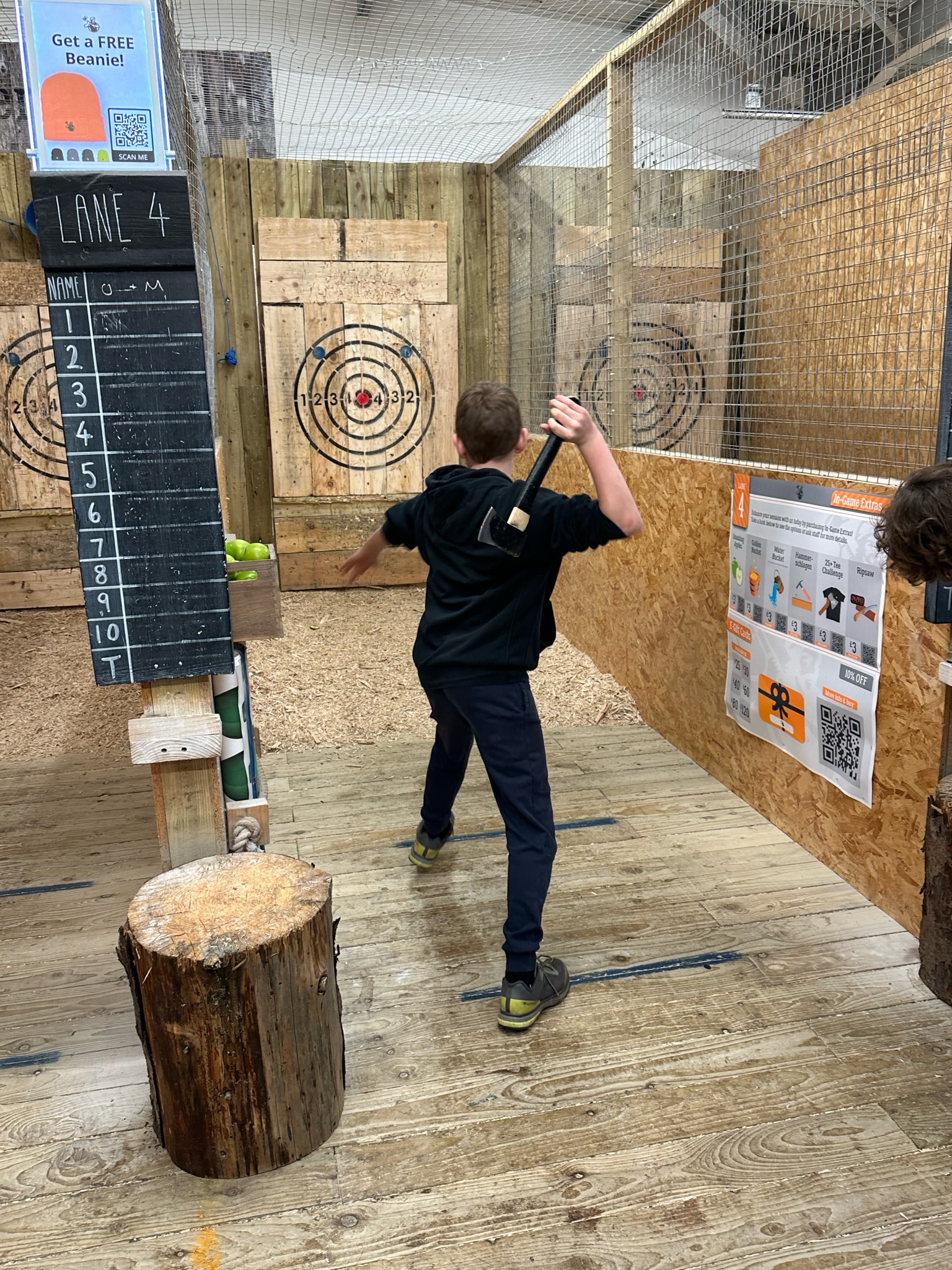 Child axe throwing